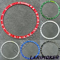 LARIMOKER NEW Flat Aluminium Bezel Insert 38.5*34mm Orange Red Y-meter Fit 40mm Chronograph VK63 Watch Case Modified Watch Parts