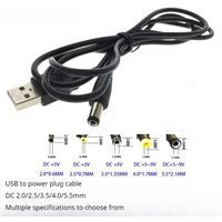 hot selling USB to DC5.5/2.0/2.5/3.5/4mm USB power cord DC5V charging cable round hole 1.2 meters