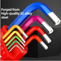 AliExpress NONE 9pcs Industrial Hex Key Set, Ball End, Color Coded Allen Wrenches, Heavy Duty for Automotive, Machinery, Bike &Motorcycle Repair
