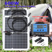 600W Flexible Solar Panel 12V 18V Battery Charger Dual USB with 10 100A Controller Solar Cells Power Bank for Phone Car Yacht RV