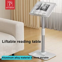 Oatsbasf Floor Reading Stand 43-78cm Height Adjustable Tablet Stand Book Shelf Liftable Reading Table Foldable iPad Holder