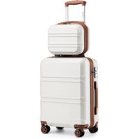 KONO 12+20 Inch Luggage Set, ABS Hard Shell Carry-On Suitcase with Silent Spinner Wheels & TSA Lock, Lightweight Waterproof Pressure-Resistant Travel Storage Set for Business & Short Trips