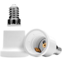 2pcs E14 to E27 Lamp Socket Adapter Socket Converter Holder Small Screw to Large Screw Convertor Lamp Base Adaptor Base Adaptor