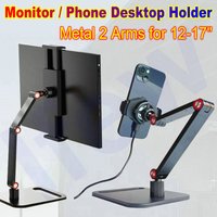 Portable Monitor Desk Holder Metal Stand 16 Inch Universal Expandable Display Base Vesa Mount External Vertical Screen Expansion