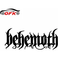 OFK Dazzling Word Behemoth Car Sticker Ornament Vinyl Decal Beautiful Black/Silver 17.4CM*7.1CM