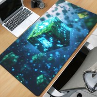 Blue Science Fiction Cube Mouse Pad Large Rubber Anti-slip PC Desk Accessories Mousepad for Offices and Gamer Keyboard Decor Mat