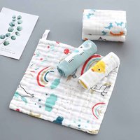1pcs/5pcs Baby Face Towel Muslin 6 Layers Cotton Soft Baby Towels Handkerchief Bathing Feeding Face Washcloth Wipe Burp Cloth