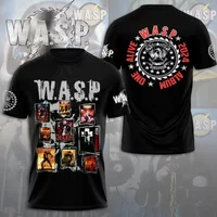 W.A.S.P Rock 3D Printing T-shirts For Men Women Hip Hop Trend Short Sleeve T Shirt Y2k Tops Oversized Streetwear Men's Clothing