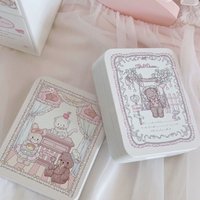 Cute Cartoon Bear Iron Storage Box Rectangular Stickers Tapes Candy Cases Big Capacity Square Box Small Card