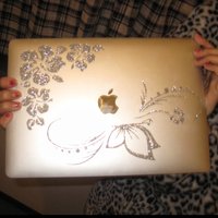 Silver Flashing Hibiscus Laptop Tablet Decal Sparkling Dust Sticker Ins Style Decorative Material Sticker Flashing Bloggers