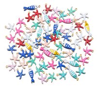 20pcs/lot 304 Stainless Steel Starfish Sea Fish Golorful Pendants for Necklace Bracelet Jewelry Making DIY Accessories Supplies