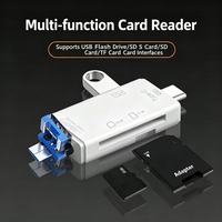 NNBILI 6 In 1 Multifunction Card Reader Computer Mobile OTG Converter TF SD Conversion USB 3.0 Typec High Speed Transfer Adapter