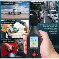 Sound Level Tester Decibel Meter Datalogger with Visual Alarm,Coloured Screen Display 43,000 Data Set SPL Monitor Noise Reader