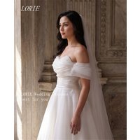 LORIE Luxury A Line Civil Wedding Dress Gauze Off The Shoulder Bridal Dresses Appliques Beading Wedding Gown Customized 2026