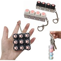 Silicone Soft Cat Claws Keychain Key Ring Pendant Stress Relief Fingertip Gadget Decompression Toys Clicker Fidget Toy