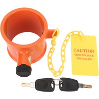 Trailer 5th Wheel Pin Lock 74mm Aluminum Alloy Warning Tag Anti Theft Fifth Wheel Hitch Lock for RV Boat Camper Semi Truck