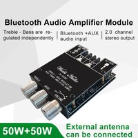 ZK-502MT Bluetooth 5.0 Subwoofer Amplifier Board 2.0 Channel High Power Audio Stereo Amplifier Board 2X50W Bass AMP