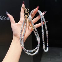 luxury rhinestone mobile lanyard phone chain design strap neck strap Detachable cross Rope hanging phone wrist strap Flash