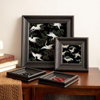 Chinese Retro Stye Black Color Resin Square Photo Frame Woven Pattern Picture Frame Bedroom Desktop Ornaments Home Decoration