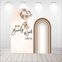 Baby Shower Arch Photography Backdrops Teddy Bear Balloon Rainbow Gender Reveal Party Newborn Portrait Celebration Backgrounds
