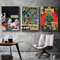 M-MF DOOM Rapper Poster for Modern Decor in Home Offices, Bedrooms, Living Rooms, Kitchens, Bathrooms.
