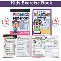 Kids Children English Exercise Book Phonics Educational Workbook I Can Read Sentences Training Teacher Teaching Aids Montessori