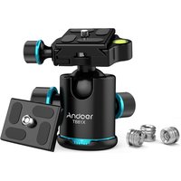 Andoer TB81X 360° Rotating Panoramic Ballhead Tripod Ball Head for Tripod Monopod Slider DSLR Camera with Adapters Max. Load 8KG