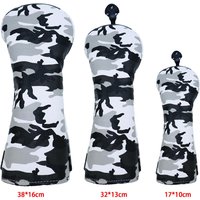 Durable Camo Golf Wood Head Cover Driver Fairway Headcover Sleeve Protector