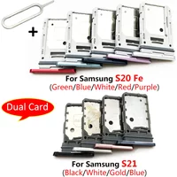 NEW Sim Tray Holder For Samsung S21 S20 Fe Dual Card SIM Card Tray Chip drawer Slot Holder Adapter Socket Repair