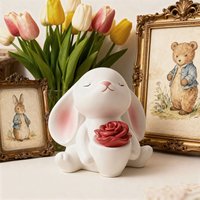 Rabbit Hug Vase Silicone Mold Reusable DIY Candle Resin Gypsum Clay Cement Mold Home Decor Festival Gift