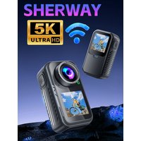 AliExpress Sherway 5K Thumb Action Camera 4K 60FPS WiFi 6-Axis Stabilization Touch Screen Sports Camera Magnetic Motorcycle Bike Waterproof Bodycam