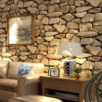 Vintage 3D Brick Rock Striped Wallpaper Roll Mural for Restaurant Living Room Background Fake Stone Wall Decor 3d Wallpaper