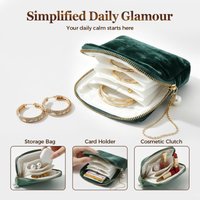 Jewelry Storage Pouch, Pearl Zipper Jewelry Bag, Ring Bracelet Storage Bag, Portable Jewelry Organizer, Internal Compartments