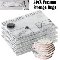 5PCS Vacuum Storage Bags Space Saver Bag Compression Seal Bags for Clothing Comforters Blankets Bedding Organizer Travel Storage