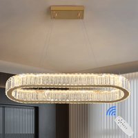 Crystal Led Pendant Light Modern Chandelier Ceiling Lamp Indoor Luxury Home Decor Dimming RC Lustre Living Dining Room Fixtures