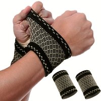 1pc Order Plus Size Copper Wrist Compression Sleeves, Compression Wristbands, and Men's and Women's Sports Elastic Wristbands