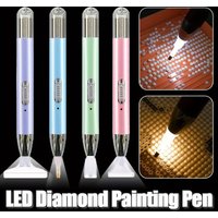 USB Charge Diamond Painting Pen, LED Diamond Pen, 5D Diamond Painting Accessorise Tools, With 2 Modes Light, No Need USB Cable