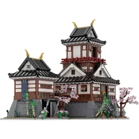 MOC Japanese Samurai Castle Bricks Model Modular Japanese Samurai Castle Architecture Building Blocks Assembly Toys Kids Gifts