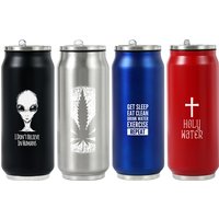 500ML 304 Stainless Steel Cola Can Thermos Custom LOGO Vacuum Cup Flask Portable Double Layers Straw Cup Water Bottle Mug