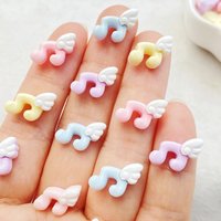 20Pcs New Mixed Nail Art Cute Mini Wings Musical symbols Charms Rhinestones DIY Craft For Nail 3D Decorations