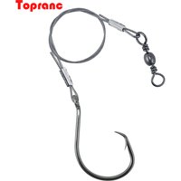 5Pcs/Box Saltwater Shark Circle Hooks Rig Leaders Wire Stainless Steel Circle Hooks Rig Leader for Shark Fishing