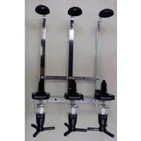 x 35ml Optic Set Gravity Beverage Dispenser Bottle Bracket in Stainless Steel