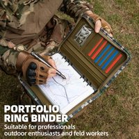 Kosibate Outdoor Padfolio Ring Binder with 80 Sheets of Loose-Leaf Paper Memorandum A5 Weatherproof Tactical Notebook