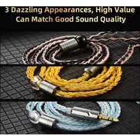 QKZ T1 2Pin High-End Headphone Upgrade Cable Eight-Strand Silver-Plated 3.5mm Jack 0.75mm Audio Cable for Enhanced Sound Quality