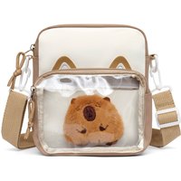 Cute Cat Shoulder Bags for Girls Embroidery Small Harajuku Fashion Small Ita Bag Transparent KawaiiNew Handbag for Children