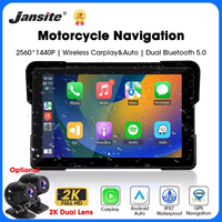 Jansite 5/7 calowy Motocyklowy Rejestrator Jazdy z CarPlay, Nawigacja GPS, Bezprzewodowy CarPlay, Android Auto, Wyświetlacz IPX7, Przenośny Monitor Moto