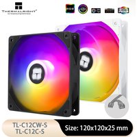 Thermalright TL-C12CW-S 120mm Fan 1550RPM Quiet S-FDB Bearing 5V 3PIN ARGB pc gamer Adjust Speed For PC CPU Cooler Replaces Fans