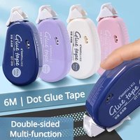 6m Creative Roller Dot Glue Double-sided Tape Easy Pull Kids Paper Handmade Scrapbook DIY Decor Stick Tape Envelope Sealing Tape