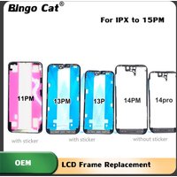 Novecel 5pc OEM LCD Frame Replacement For iPhone 17 16 15 14pro 13 12 11 Pro Max X XS Cell Phone Glass Middle Bezel Replacement