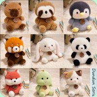 Cute Sitting Animals Red Panda Fox Sloth Cat Plush Toys Soft Plush Dolls Stuffed Capybara Pig Plushie Baby Toys Gifts for Kids